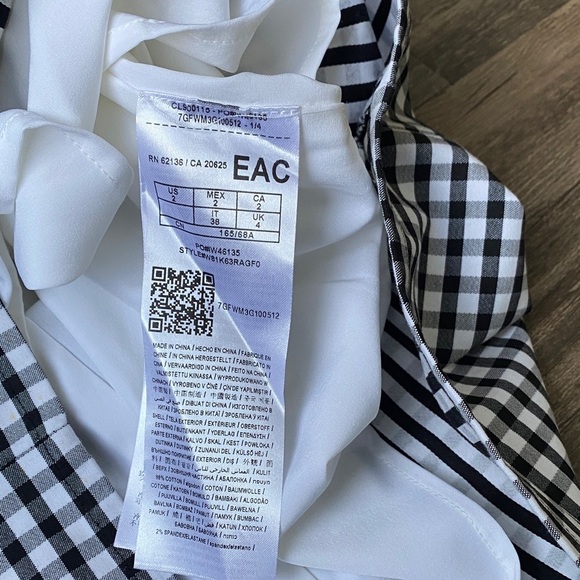 NWT Guess Women’s Gingham Off-Shoulder Mini Dress Size 2 - Picture 5 of 7